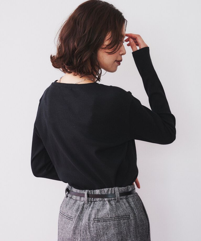 UNTITLED「【長袖Tシャツ】ラメテレコカットソー」|Tシャツ・カットソー|