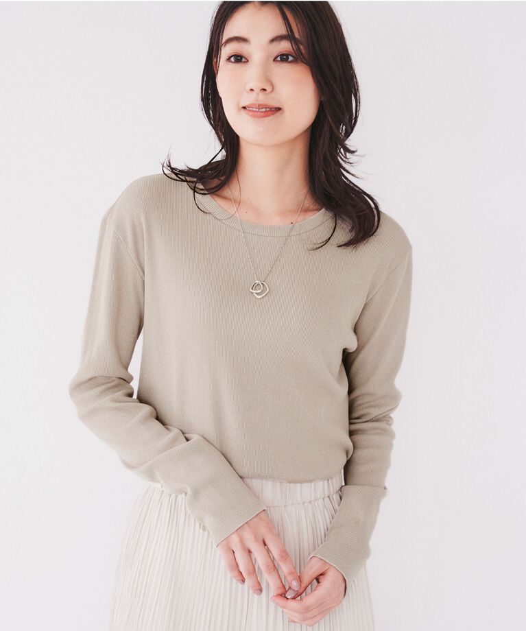 UNTITLED「【長袖Tシャツ】ラメテレコカットソー」|Tシャツ・カットソー|