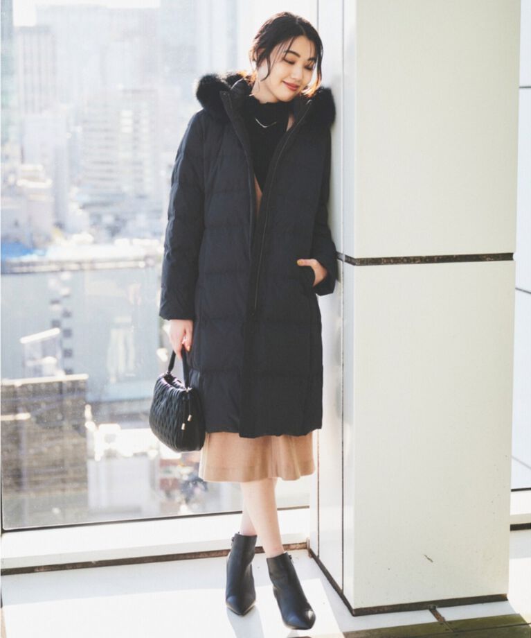 UNTITLED「【撥水／洗える／フード取り外し】ファー付きロングダウンコート」|ダウン|