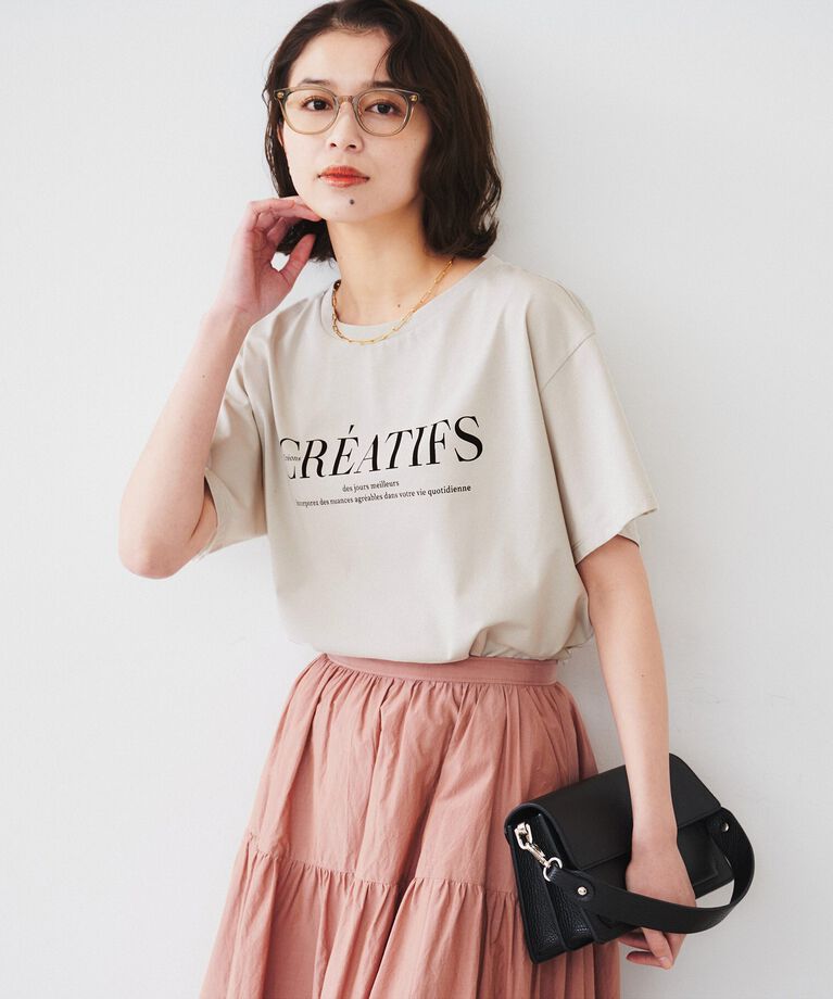 UNTITLED「ロゴTシャツ」|Tシャツ・カットソー|グレージュ(150)