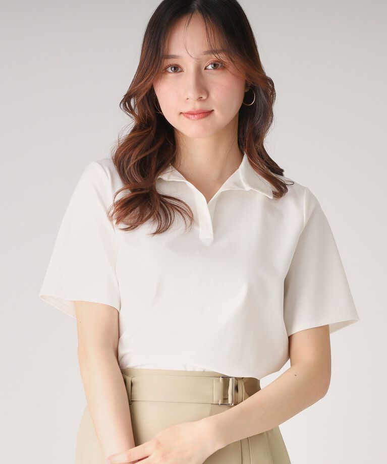 COUP DE CHANCE「【洗える／日本製】きれいめに着られる衿付きスキッパーカットソー」|Tシャツ・カットソー|