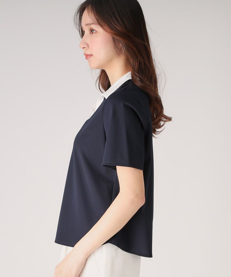 COUP DE CHANCE「【洗える／日本製】きれいめに着られる衿付きスキッパーカットソー」|Tシャツ・カットソー|