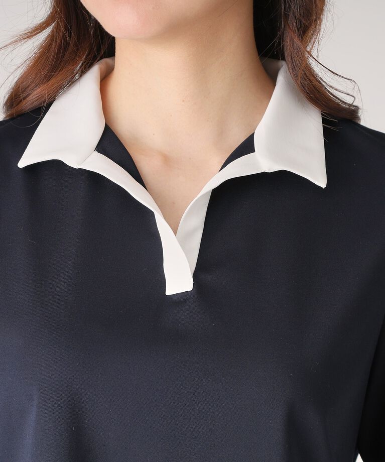 COUP DE CHANCE「【洗える／日本製】きれいめに着られる衿付きスキッパーカットソー」|Tシャツ・カットソー|