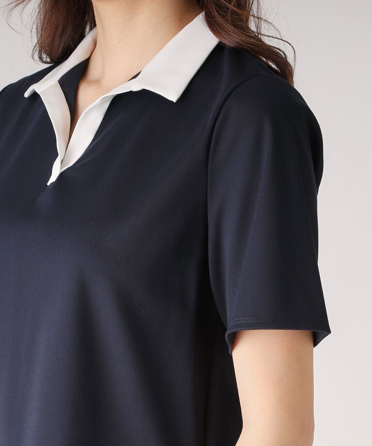 COUP DE CHANCE「【洗える／日本製】きれいめに着られる衿付きスキッパーカットソー」|Tシャツ・カットソー|