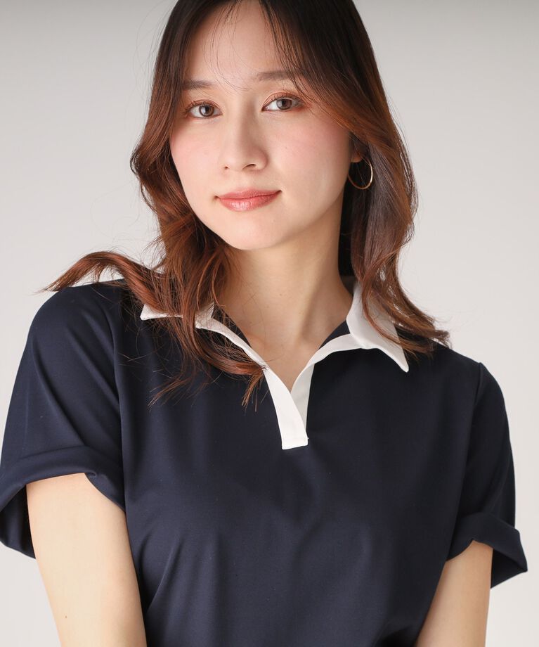 COUP DE CHANCE「【洗える／日本製】きれいめに着られる衿付きスキッパーカットソー」|Tシャツ・カットソー|