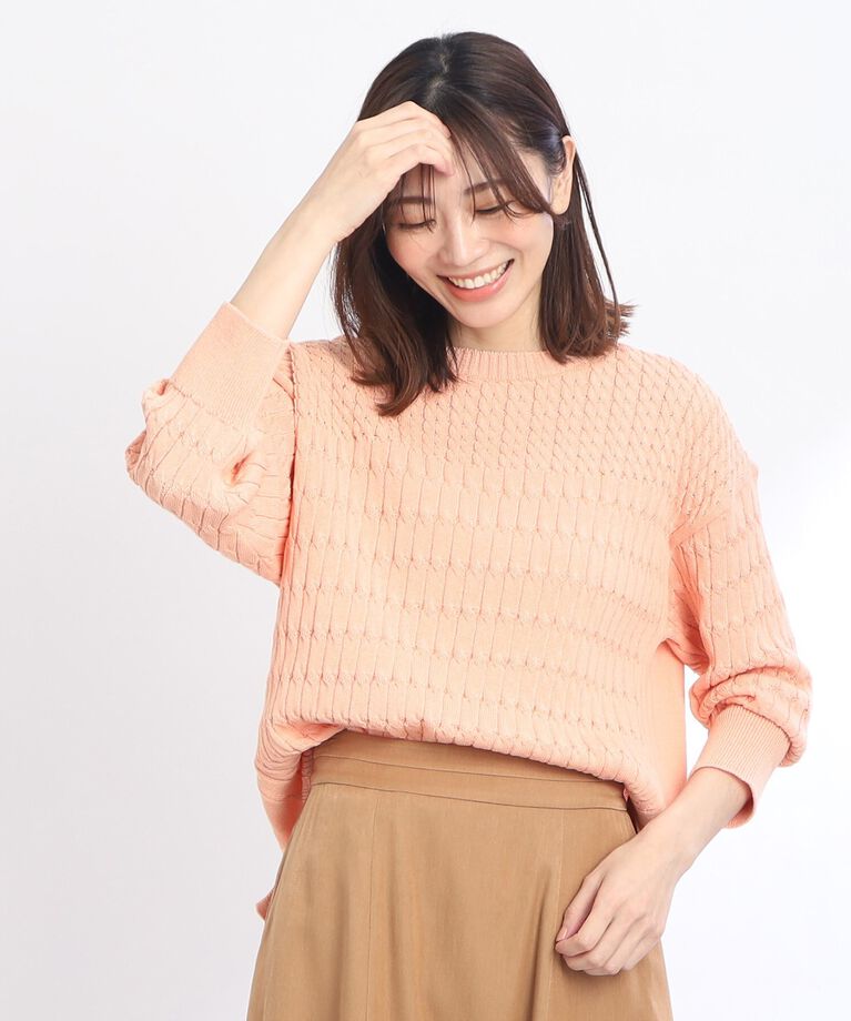 Reflect「【SALE/WEB限定カラーあり／洗える】ゆったりケーブル柄ニット」|ニット・セーター|ｵﾚﾝｼﾞ(065)
