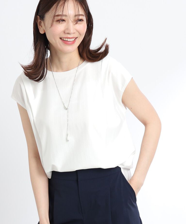 Reflect「【SALE／接触冷感／洗える／セットアップ可能】フレンチスリーブカットソー」|Tシャツ・カットソー|ｵﾌﾎﾜｲﾄ(303)