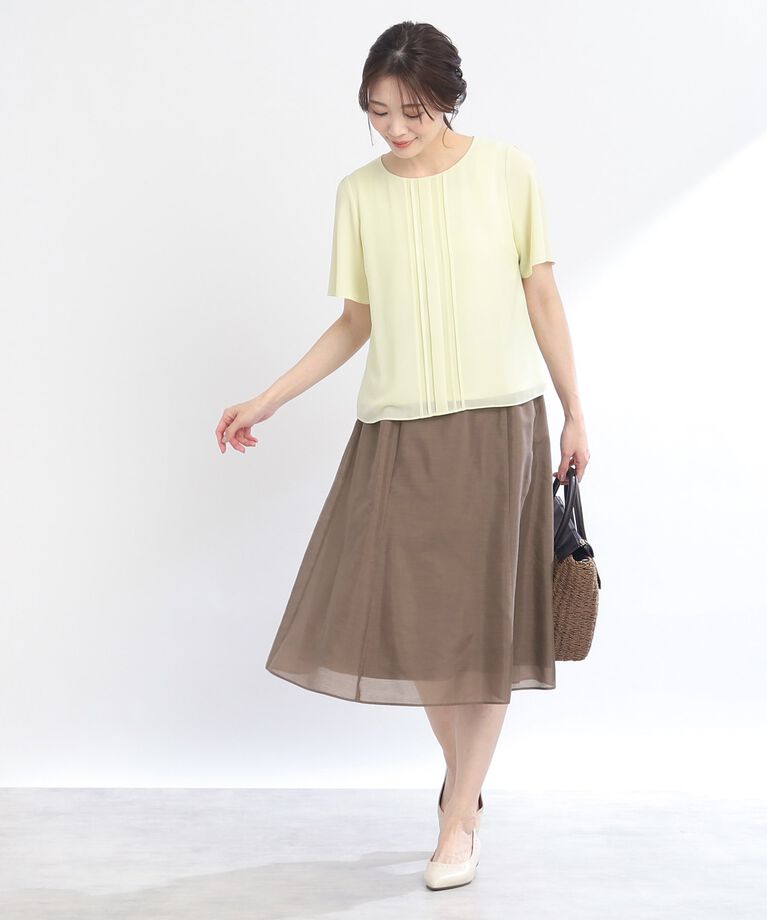 Reflect「【SALE／体型カバー／マシンウォッシュ可／ウエストすっきり見え】シアーフレアスカート」|スカート|