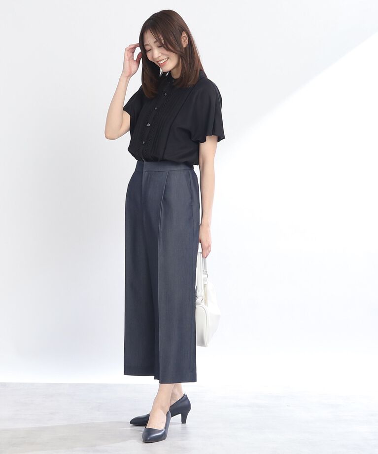 Reflect「【SALE／WEB限定カラーあり／接触冷感／洗える】フロントレースデザインブラウス」|シャツ・ブラウス|