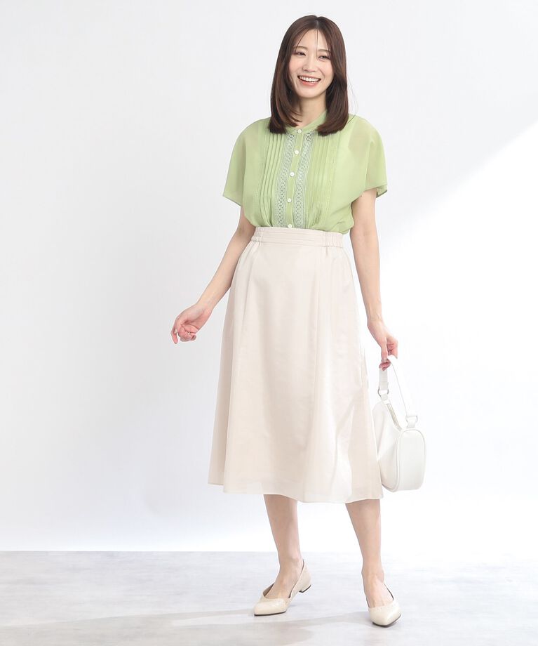 Reflect「【SALE／WEB限定カラーあり／接触冷感／洗える】フロントレースデザインブラウス」|シャツ・ブラウス|