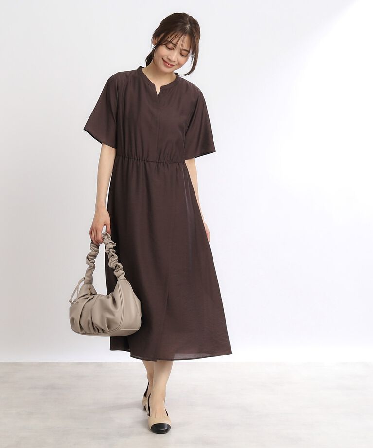 Reflect「【SALE／洗える／サッシュベルト付き】ラップ風デザインワンピース」|ワンピース|