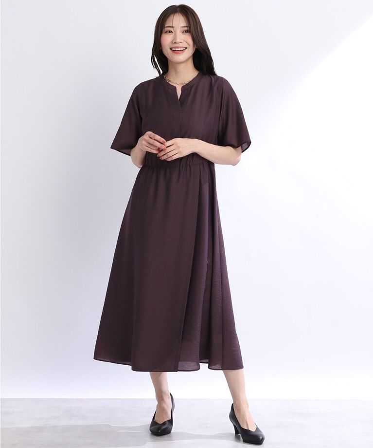 Reflect「【SALE／洗える／サッシュベルト付き】ラップ風デザインワンピース」|ワンピース|