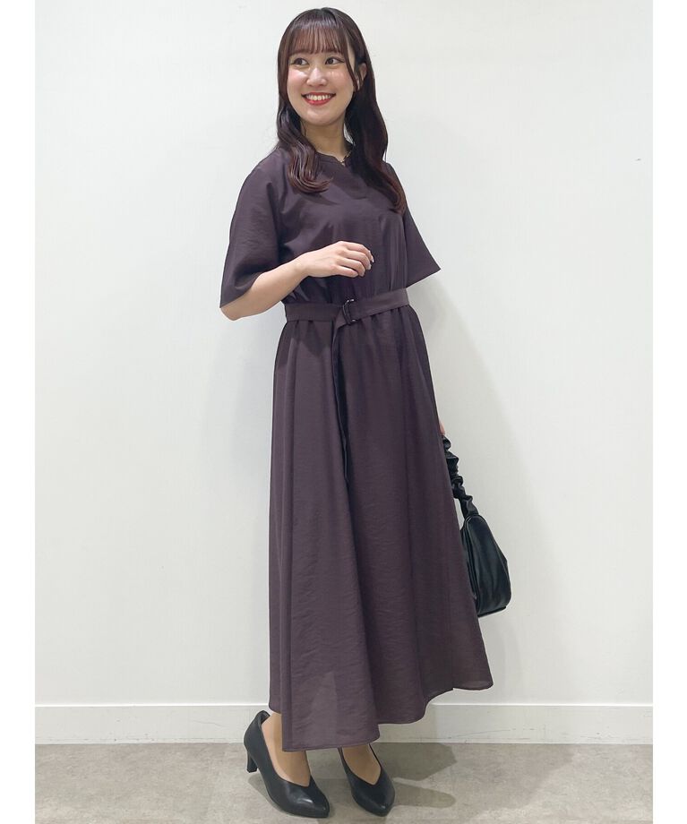 Reflect「【SALE／洗える／サッシュベルト付き】ラップ風デザインワンピース」|ワンピース|