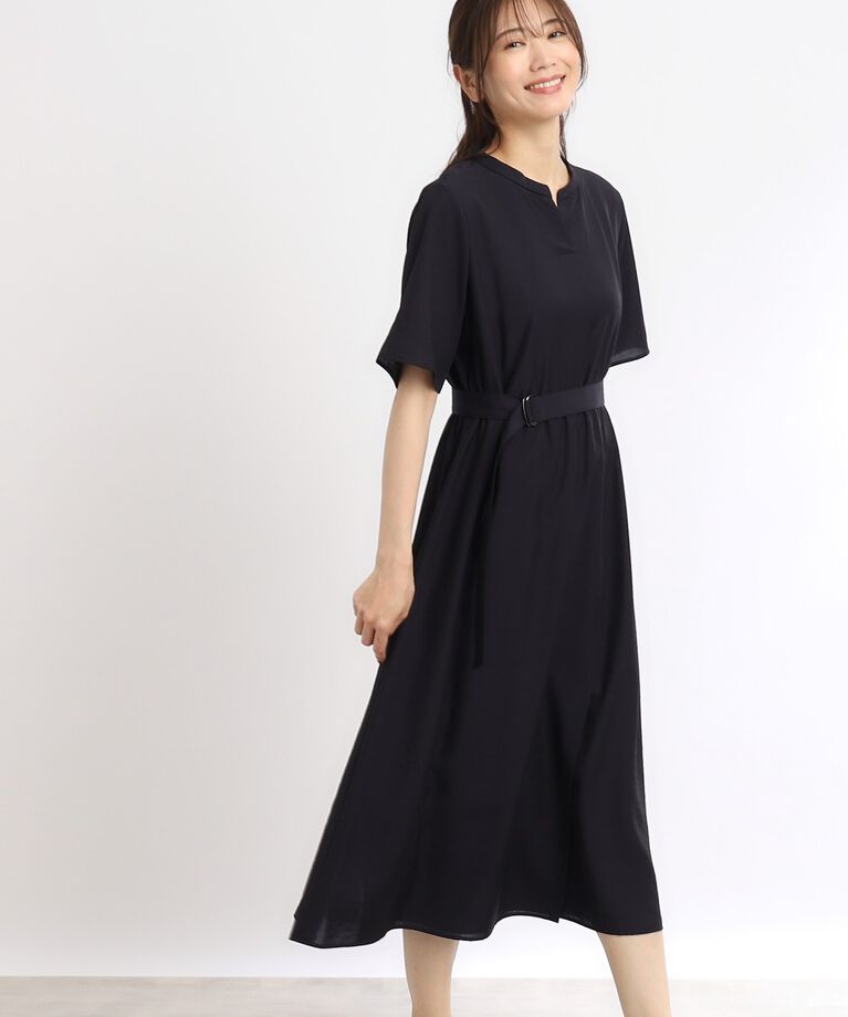 Reflect「【SALE／洗える／サッシュベルト付き】ラップ風デザインワンピース」|ワンピース|ﾈｲﾋﾞｰ(094)