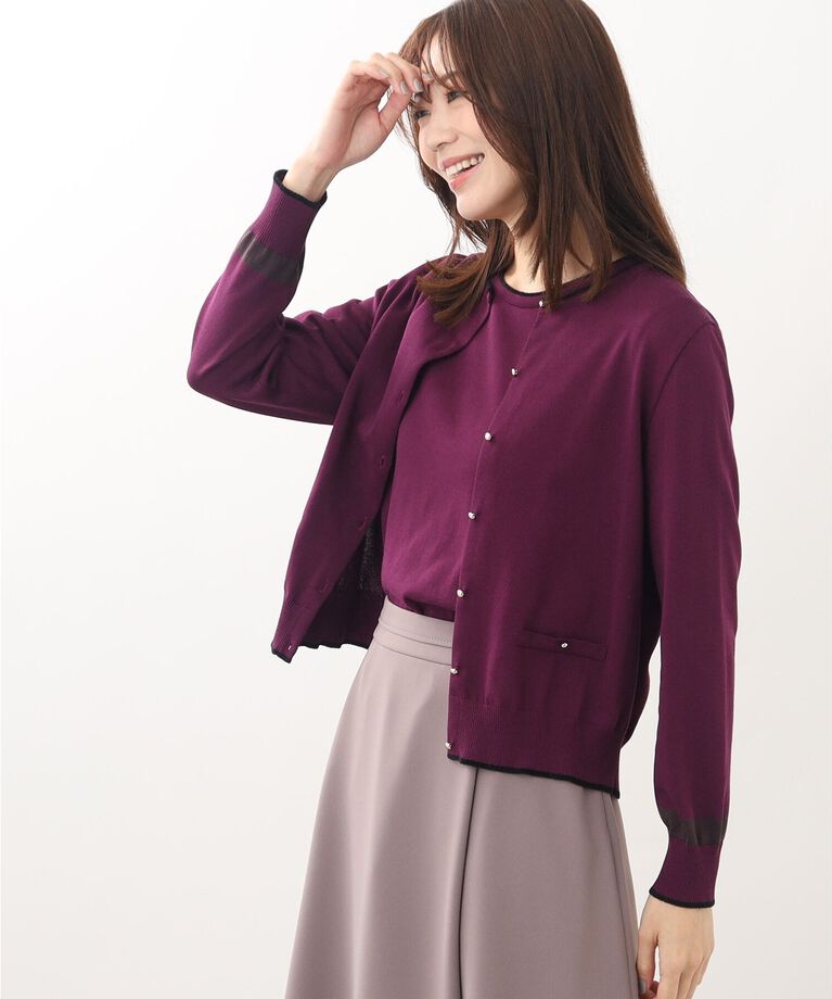 Reflect「【WEB限定カラーあり／洗える／アンサンブル可能】プレッピーカーディガン」|カーディガン|