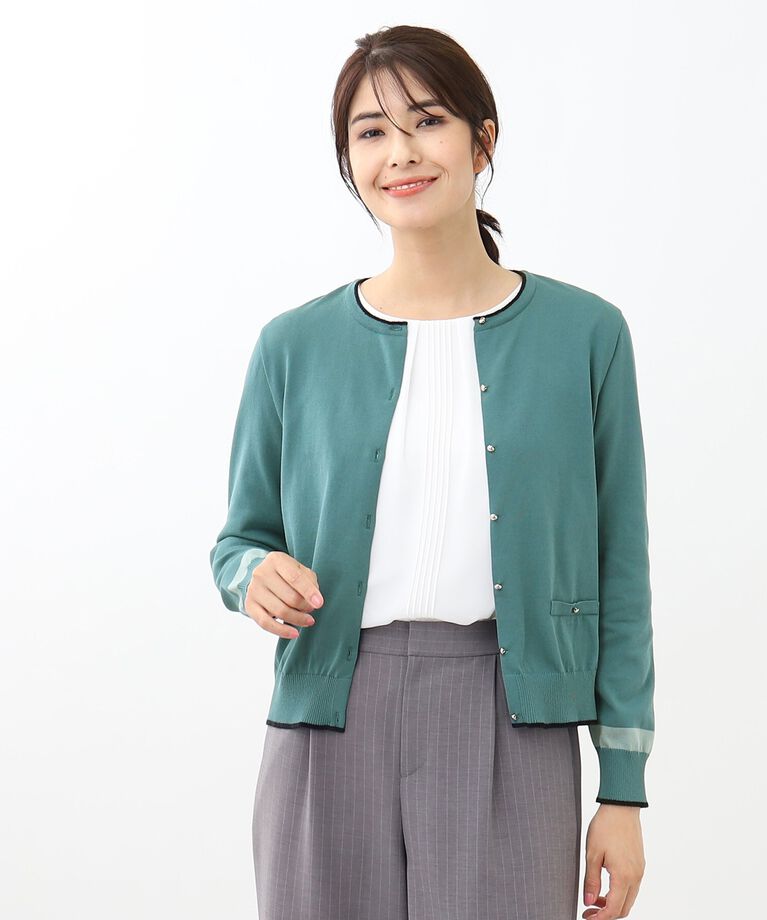 Reflect「【WEB限定カラーあり／洗える／アンサンブル可能】プレッピーカーディガン」|カーディガン|ｸﾞﾘｰﾝ(524)