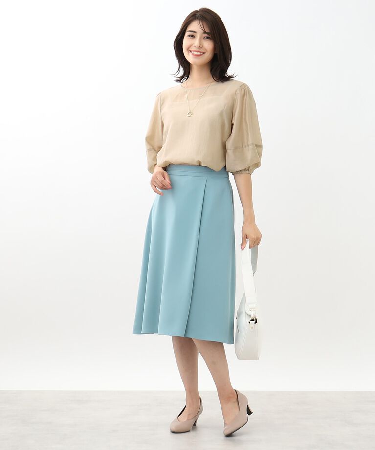 Reflect「【SALE／接触冷感／洗える】パフスリーブシアーブラウス」|シャツ・ブラウス|