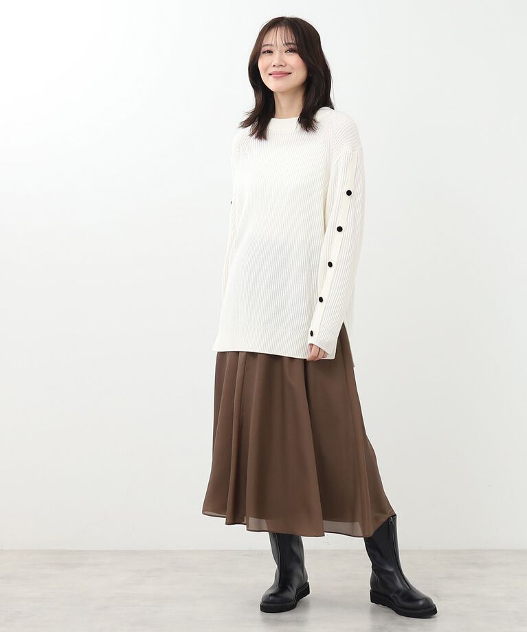 Reflect「【WEB限定カラーあり／手洗い可】ハイネックチュニック丈ニット」|ニット・セーター|