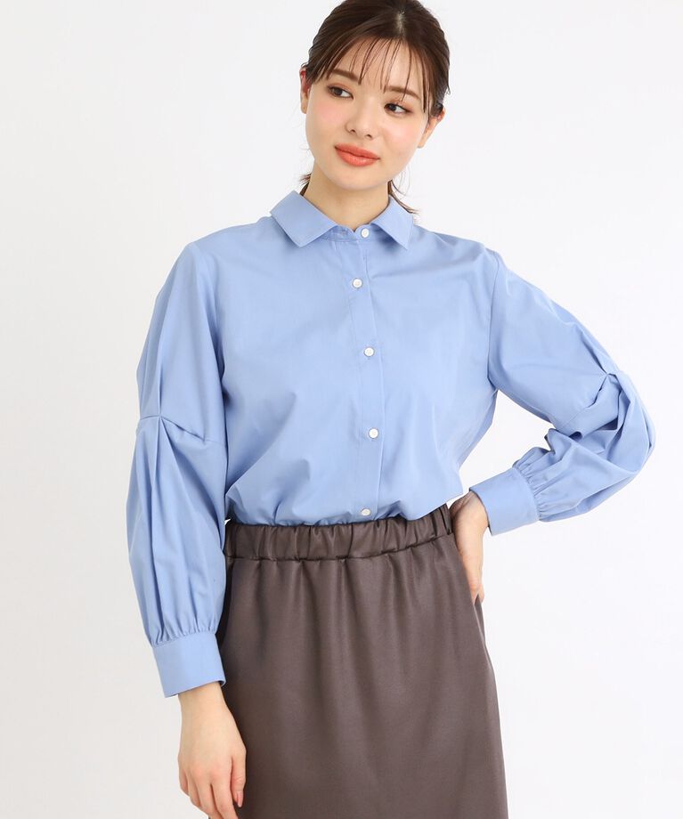 Reflect「【E‐QUALITY／手洗い可】ケーブル編みニットベスト＋シャツセット」|シャツ・ブラウス|