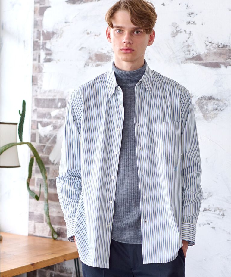 DRESSTERIOR「THOMAS MASON ストライプシャツ」|シャツ・ブラウス|イエロー(232)