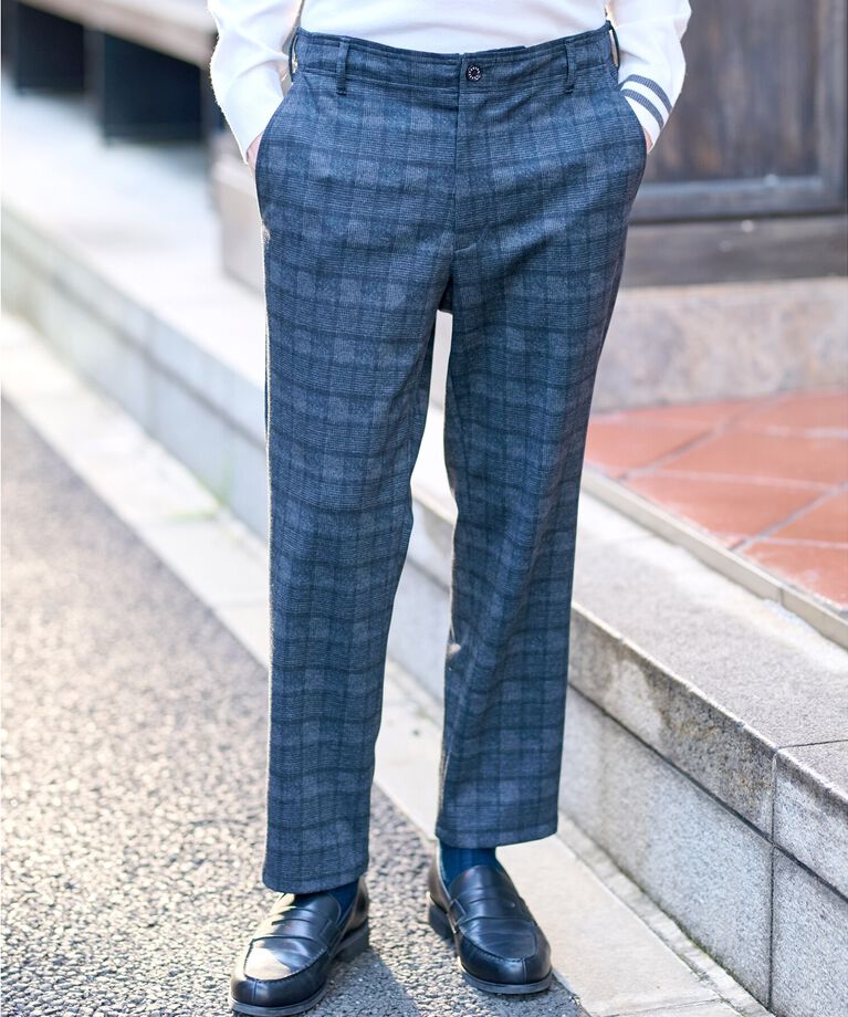 DRESSTERIOR「【セットアップ可】ネイビーグレンチェックパンツ」|その他|ネイビー(294)