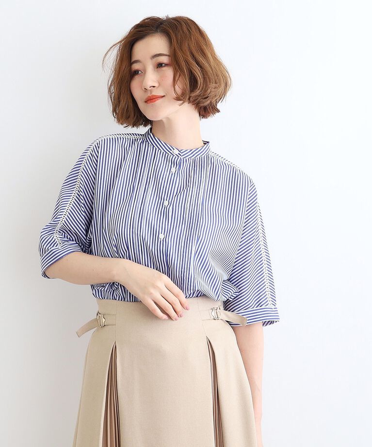 grove「【イージーケア・UVカット・接触冷感】ピンタックドルマンシャツブラウス」|シャツ・ブラウス|