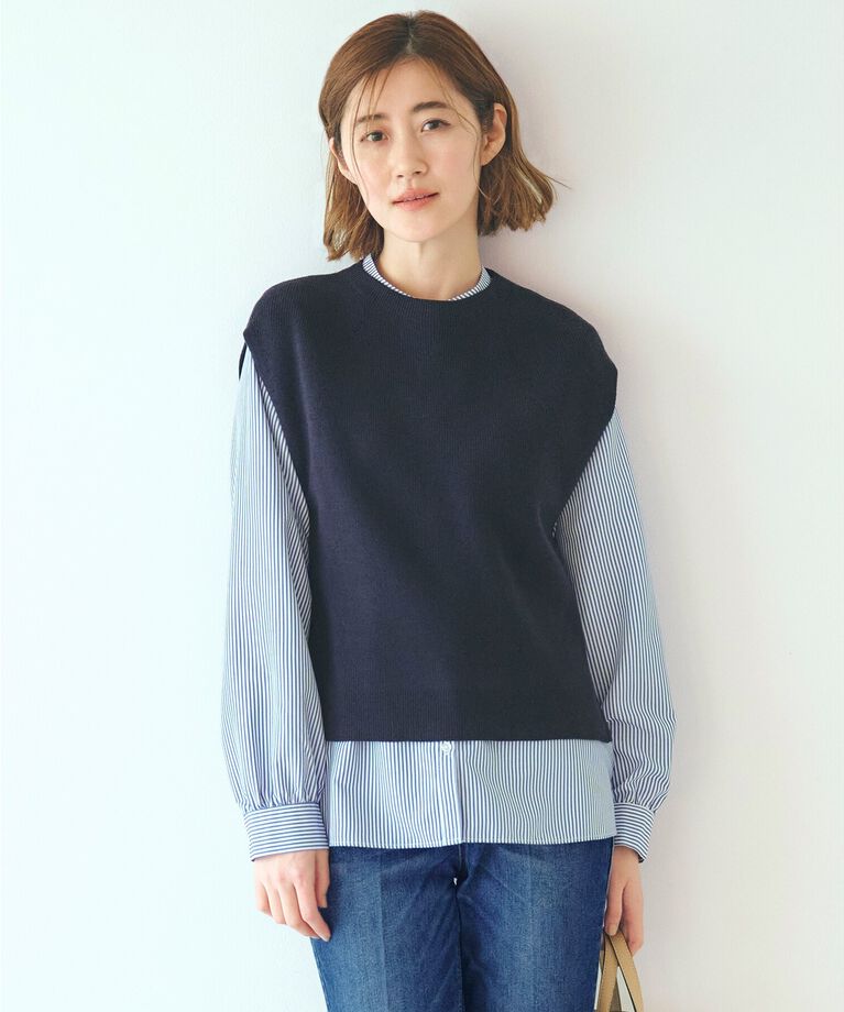 grove「ベスト×シャツSET」|ニット・セーター|ネイビー(094)
