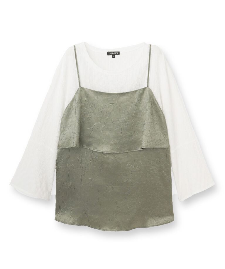 INDIVI「春SALE！【2点セット／洗える】カセット服 キャミ＆ブラウス セットトップス」|その他|