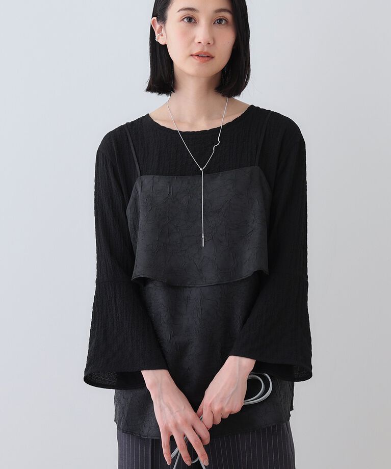 INDIVI「春SALE！【2点セット／洗える】カセット服 キャミ＆ブラウス セットトップス」|その他|