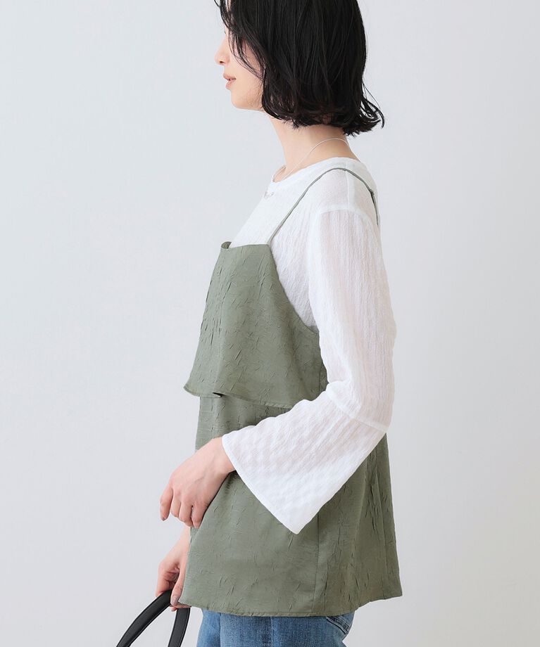 INDIVI「春SALE！【2点セット／洗える】カセット服 キャミ＆ブラウス セットトップス」|その他|