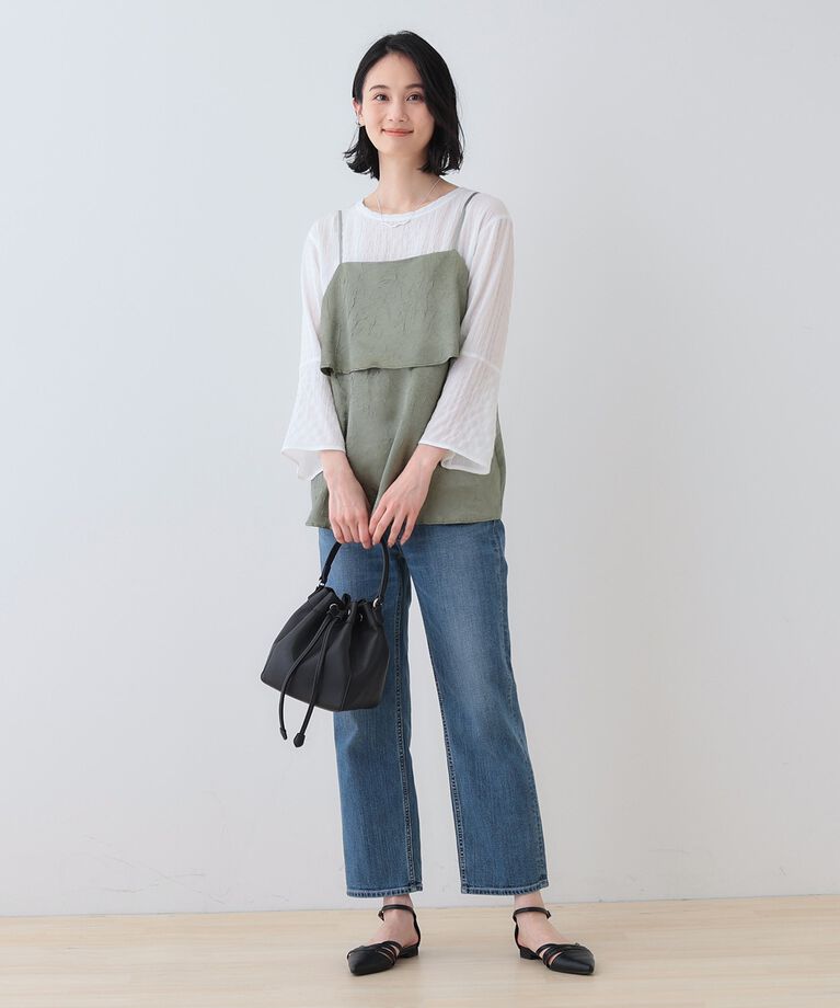 INDIVI「春SALE！【2点セット／洗える】カセット服 キャミ＆ブラウス セットトップス」|その他|