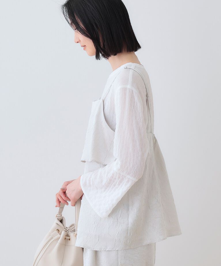 INDIVI「春SALE！【2点セット／洗える】カセット服 キャミ＆ブラウス セットトップス」|その他|
