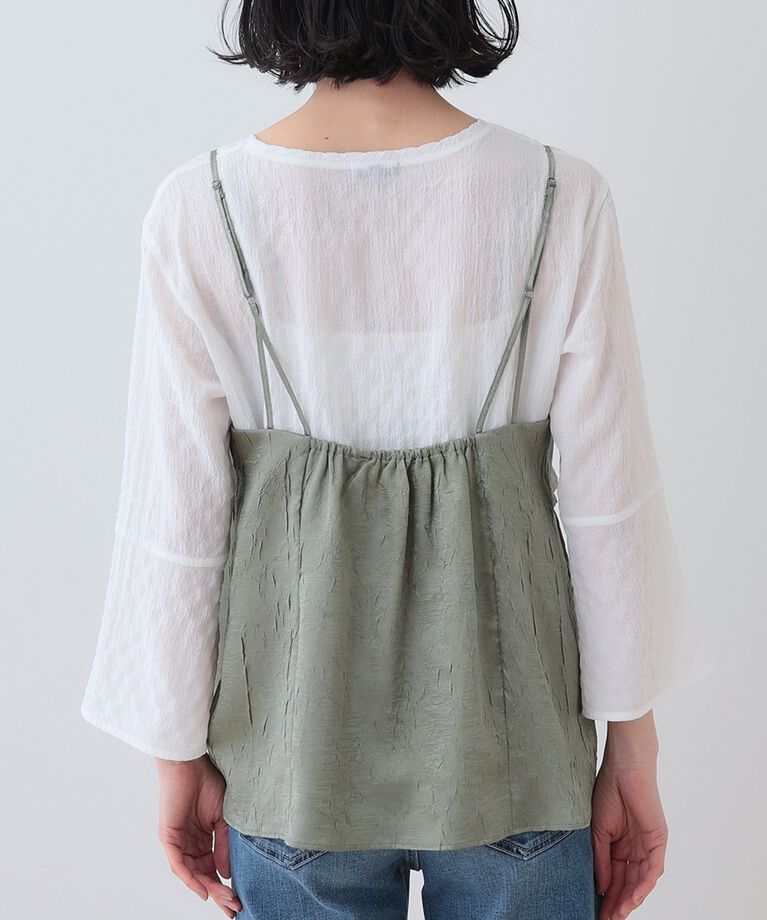 INDIVI「春SALE！【2点セット／洗える】カセット服 キャミ＆ブラウス セットトップス」|その他|
