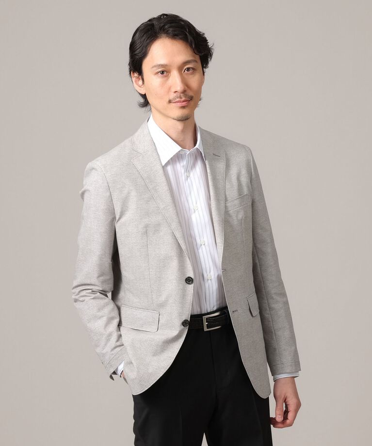 TAKEO KIKUCHI「【抗菌防臭】COOL DOTS（R）ドビープリント ジャケット」|テーラードジャケット|ライトグレー(011
