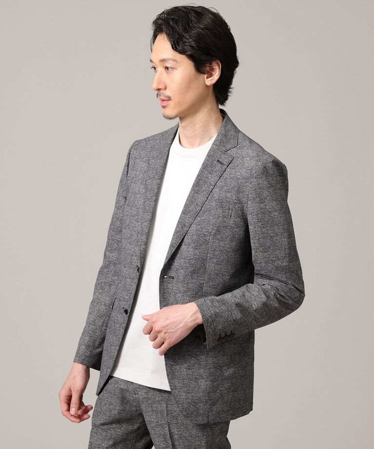 TAKEO KIKUCHI「【抗菌防臭】COOL DOTS（R）ドビープリント ジャケット」|テーラードジャケット|ブラック(019)