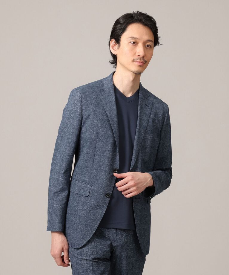 TAKEO KIKUCHI「【抗菌防臭】COOL DOTS（R）ドビープリント ジャケット」|テーラードジャケット|ブルー(092)