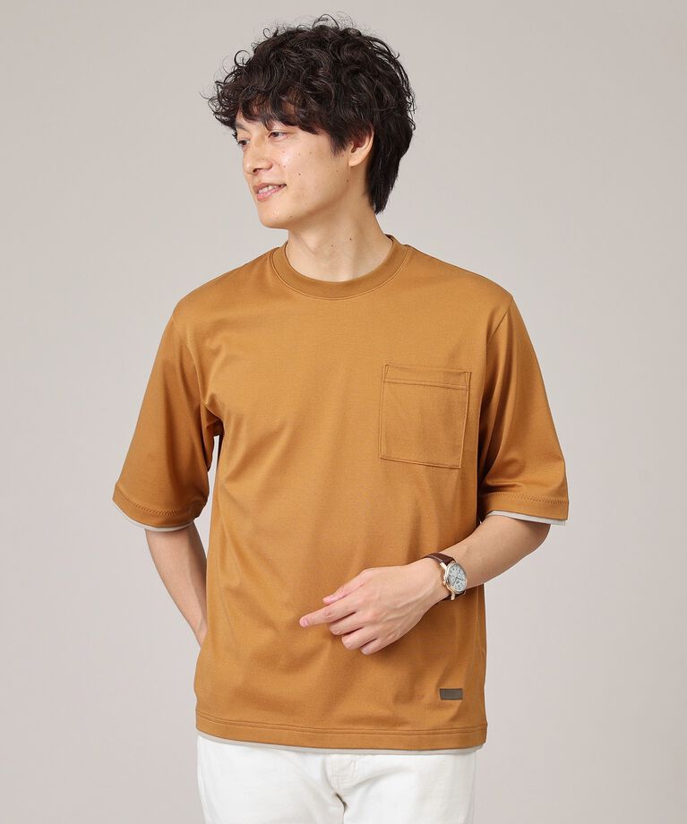 TAKEO KIKUCHI「【接触冷感/日本製】レイヤード Tシャツ」|Tシャツ・カットソー|ｷｬﾒﾙﾌﾞﾗｳﾝ(041)