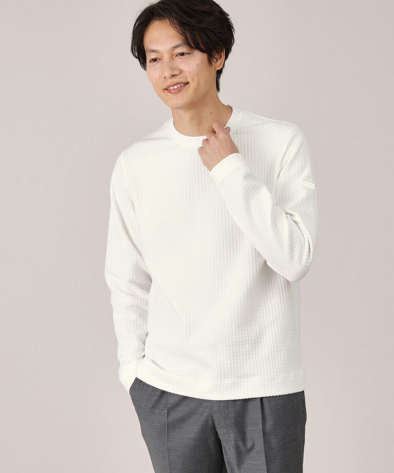 TAKEO KIKUCHI「【Made in JAPAN】千鳥柄 ストレッチ プルオーバー」|Tシャツ・カットソー|