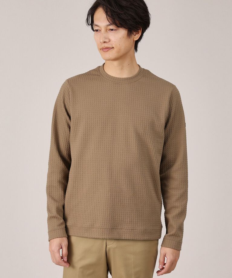 TAKEO KIKUCHI「【Made in JAPAN】千鳥柄 ストレッチ プルオーバー」|Tシャツ・カットソー|トープ(054)