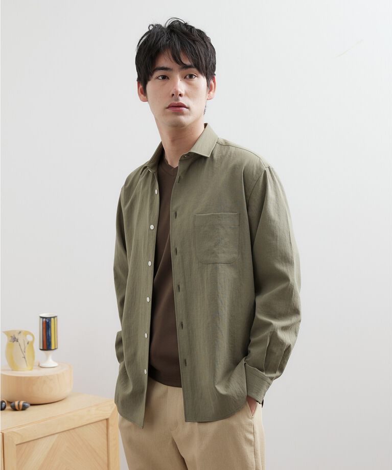 TAKEO KIKUCHI「【Made in JAPAN】麻調ショートカラーシャツ」|シャツ・ブラウス|