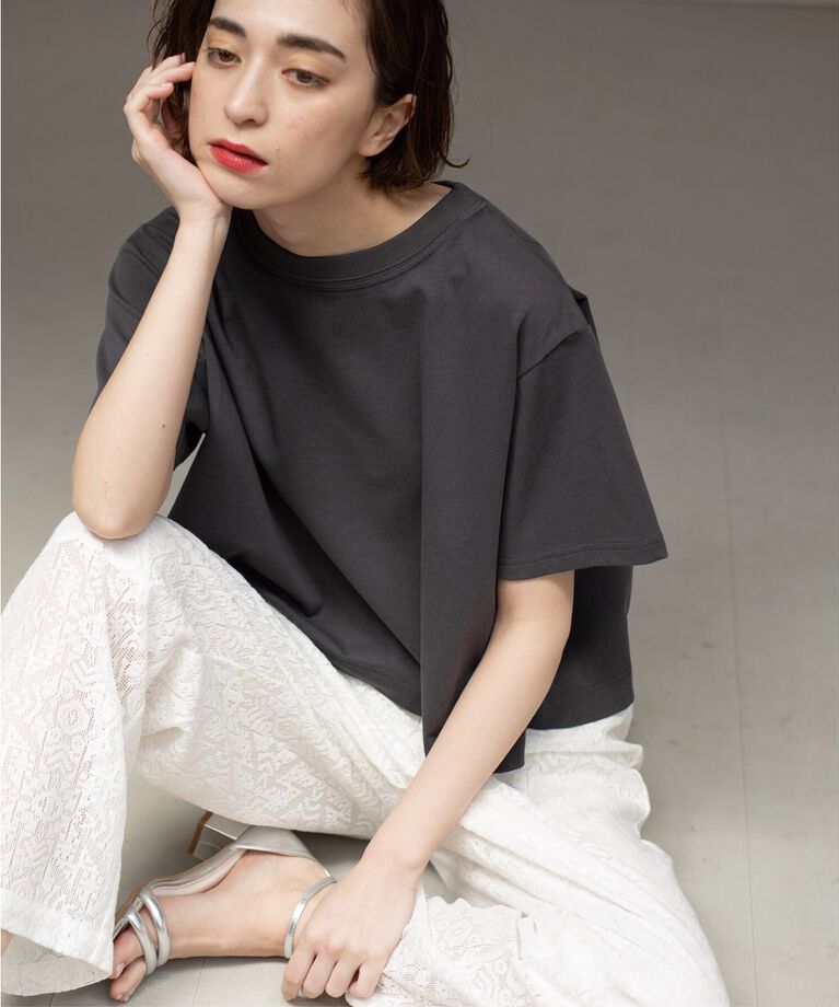 OPAQUE.CLIP「クロップドバックシャンTシャツ」|Tシャツ・カットソー|