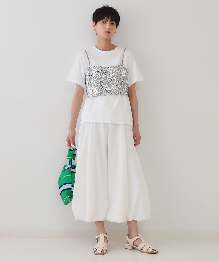 OPAQUE.CLIP「《ツインセット》スパンコールキャミ×Tシャツ【洗濯機洗い可】」|その他|