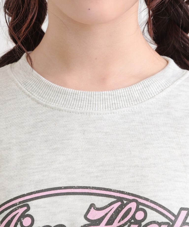 PINK-latte「ミニ裏かすれプリントプルオーバー」|Tシャツ・カットソー|
