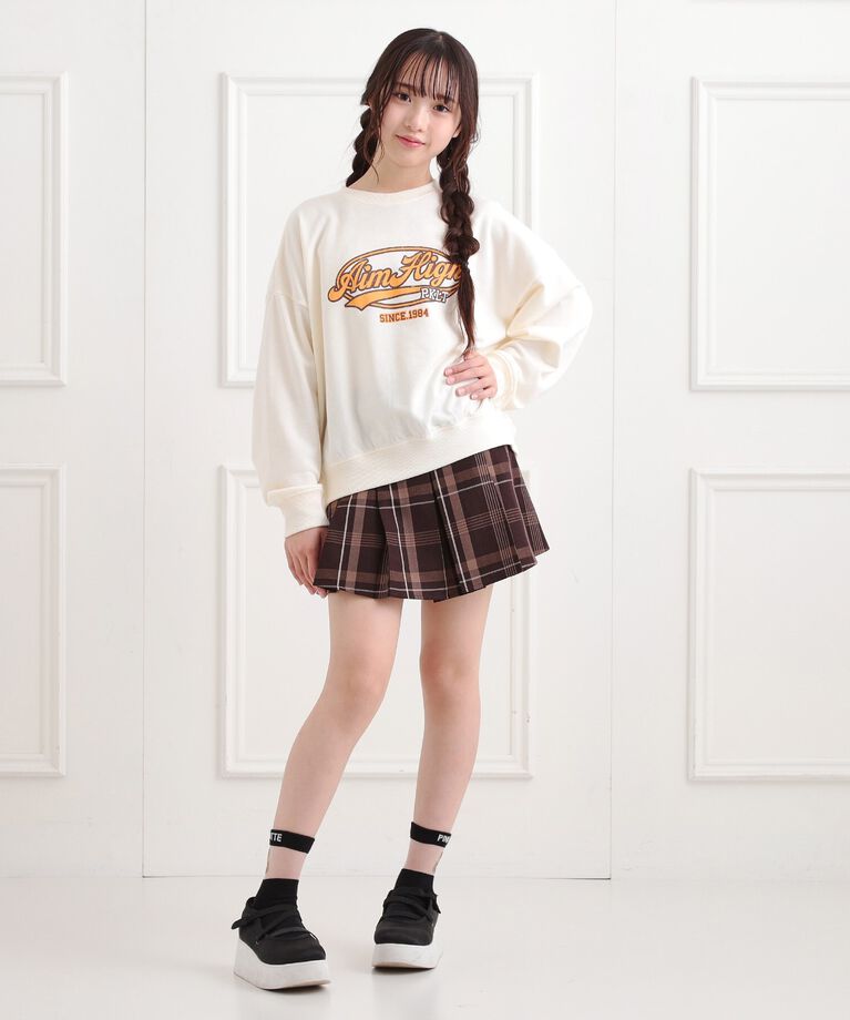PINK-latte「ミニ裏かすれプリントプルオーバー」|Tシャツ・カットソー|