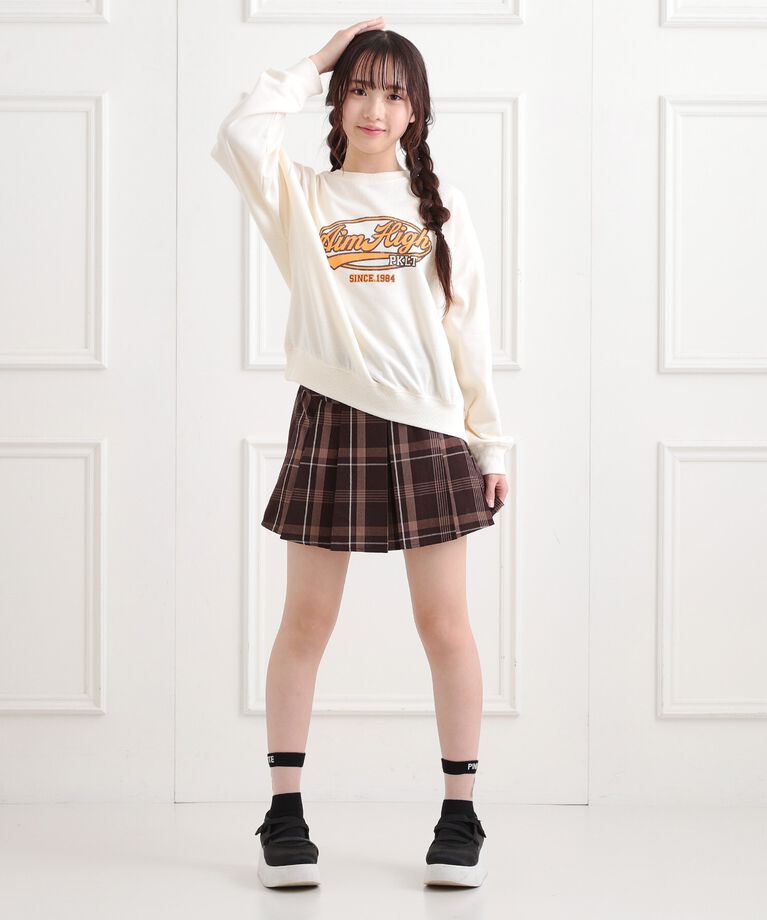 PINK-latte「ミニ裏かすれプリントプルオーバー」|Tシャツ・カットソー|