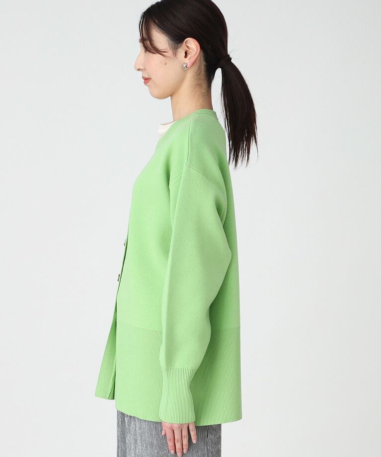 THE SHOP TK「キーネックミドル丈カーデ【手洗い可】」|カーディガン|