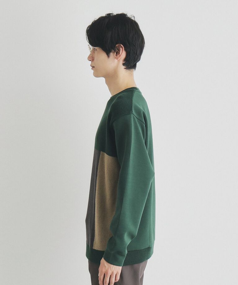 THE SHOP TK「異素材ブロッキングニットプルオーバー」|ニット・セーター|