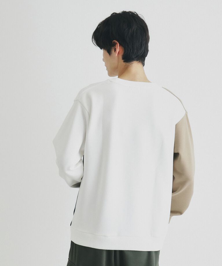 THE SHOP TK「異素材ブロッキングニットプルオーバー」|ニット・セーター|