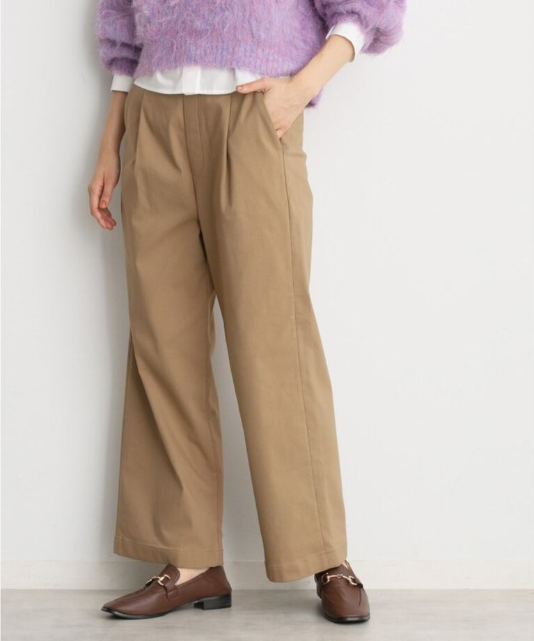 THE SHOP TK「【ラクでキレイ】ハイパーストレッチ裏起毛ワイドパンツ/洗える」|その他|
