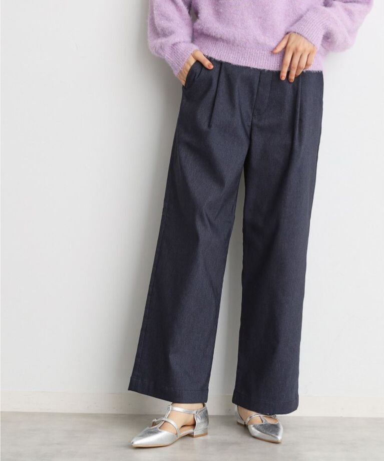 THE SHOP TK「【ラクでキレイ】ハイパーストレッチ裏起毛ワイドパンツ/洗える」|その他|ﾈｲﾋﾞｰ(094)